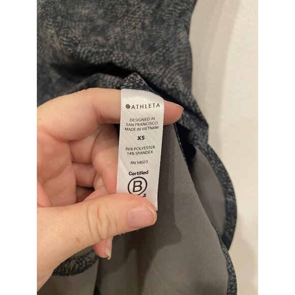Athleta Tank Top Womens Extra Small Gray Black Sleeveless Performance Athletic - Picture 5 of 6
